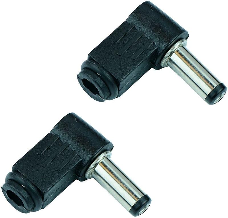 Switch Electronics 2.5x5.5mm Right Angle DC Power Plug Connector Pack of 2