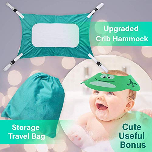 Upgraded Baby Hammock for Crib - Safe Comfortable Healthy Sleep for Newborn - Essentials Bassinet Breathable Mimics Womb Cradle for Boys Girls- Travel Portable Mesh Nursery Nap Reduce Risks Infant Bed
