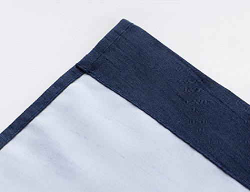 Home Queen Solid Rod Pocket Room Darkening Curtain Valance Window Treatment for Living Room, Short Straight Drape Valance, 2 Pieces, 37 X 18 Inch, Navy