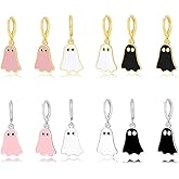 ONLYJUMP Halloween Ghost Earring Set for Women Cute Spooky Ghost Huggie Hoop Earrings Colorful Enamel Ghost Hoop Earrings Halloween Jewelry Gift