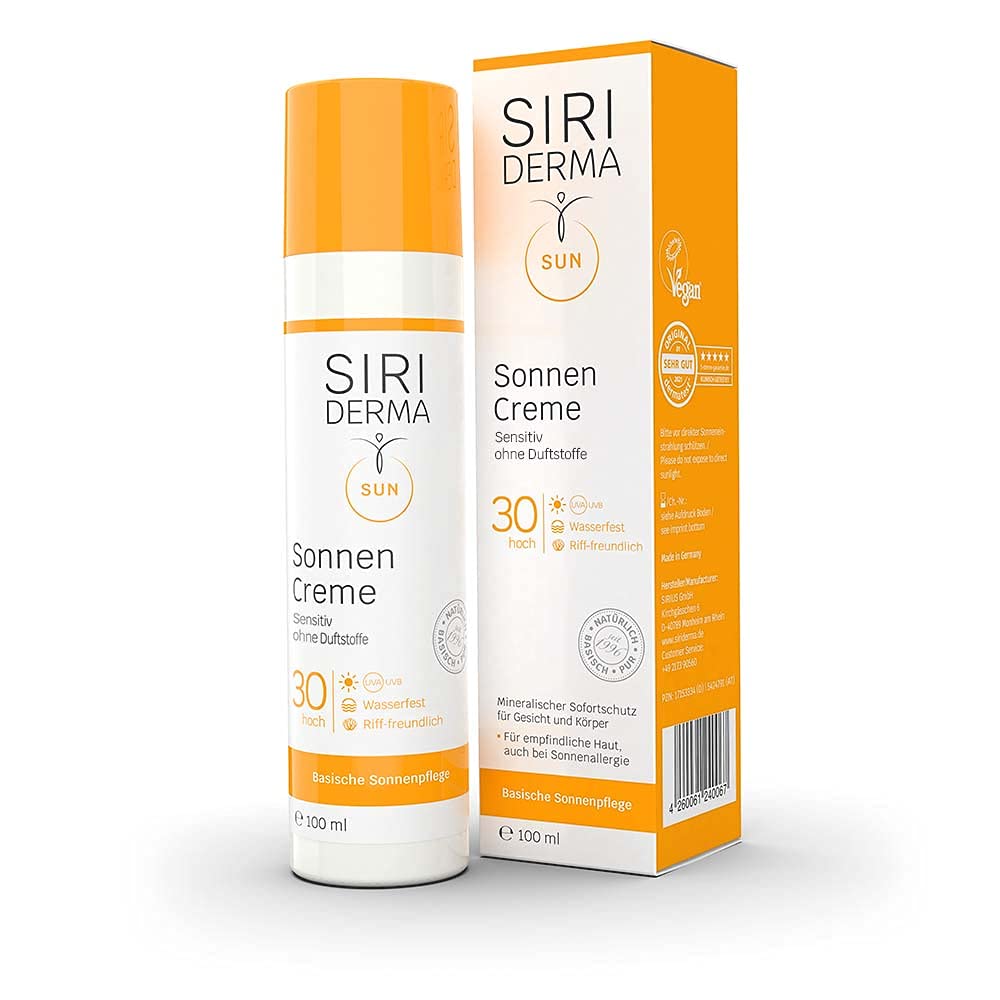 SIRIDERMA Sun Cream SPF30 Mineral Instant Protection for Sensitive Skin Basic, Natural and Highly Compatible Without Nano Particles (without Fragrance)
