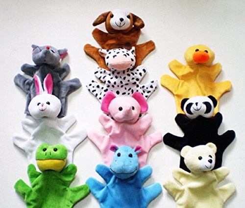 image for Yunko Zoo 10 Set Animals Set Sock Glove Soft Cute Hand Finger Puppets 