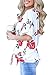 mouzzy Womens Floral Print Tie Front Tops Ruffle Short Sleeve Casual Blouse