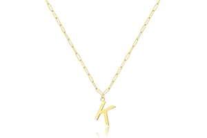 Momlovu Gold Initial Necklace for Women Girls -18K Gold Plated Chain Necklaces for Women - Meaningful Initial Necklace for Wo