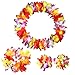 CISMARK Hawaiian Luau flower Leis Jumbo necklace bracelets headband set (Multicolor)