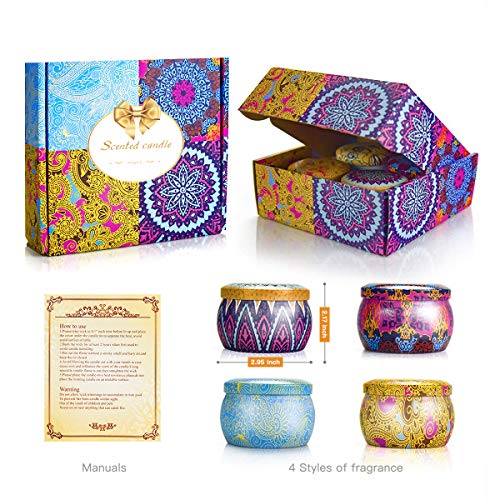 image for Zevalleer Scented Candles Gift Sets, Natural Soy Wax Aromatherapy Cand