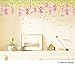 Kappier Pink Wisteria Flower Vines and Butterflies Removable Wall Decal