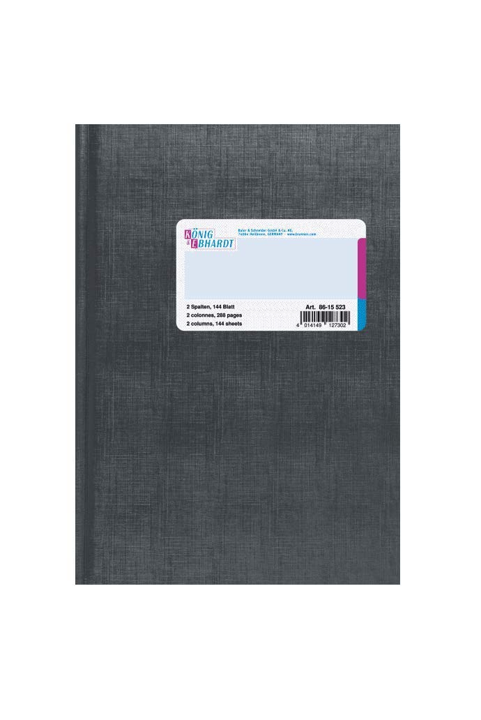 König & Ebhardt 8615523 Elephant Skin Blanket/2 Columns Account Book Column Paper A5 148 x 210 mm Light Blue
