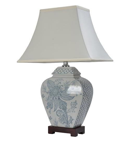 DOWNTON INTERIORS Large Antique White Oriental Ceramic Table Lamp