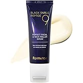Farmstay Black Snail & Peptide 9 Perfect Facial & Neck Roller Serum – Firming & Lifting, Deep Hydration & Skin Elasticity, Snail Mucin & 9 Peptides for Youthful Glow & Smooth Skin, 100ml