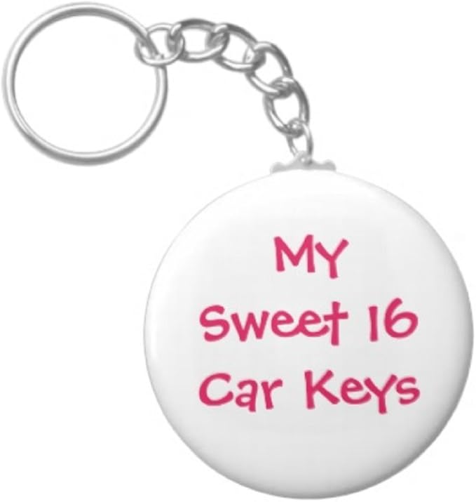 A&T Designs My Sweet 16 Car Keys 2.25" Keychain Happy