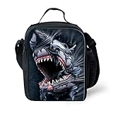 HUGSIDEA Cool Shark Thermal Lunch Bag Tote Animals Printed Insulted Lunchbox Handbag Food Storage Cooler Box for Kids Boys