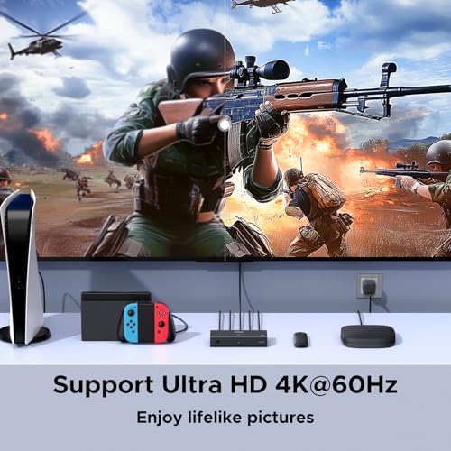 UGREEN HDMI Switch 3 in 1 Out, 4K@60Hz HDMI Splitter with Remote Supports HDR10+, 3D, Dolby Atmos, HDCP 2.2 Switcher Compatible with PS5/4/3 Xbox Series Roku TV Fire Stick Blu-Ray Player