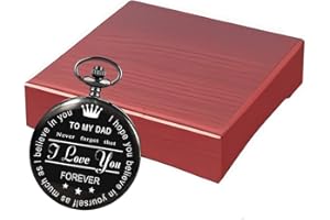 Udaney to My Dad Pocket Watch + Keychain Stone with Beautiful Box for Dad Gifts | Father's Day Gifts