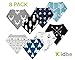 Baby Bandana Drool Bibs for Teething Newborns and Toddlers (8 Pack), Unisex Dribble Scarf for Boys & Girls, Organic Cotton and Waterproof Polyester Back, Ultra Absorbent and Hypoallergenic by Kiidbe