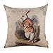 LINKWELL 18x18 inches Happy Easter Bunny Seasonal Decoration Burlap Throw Cushion Cover Pillowcase CC1190