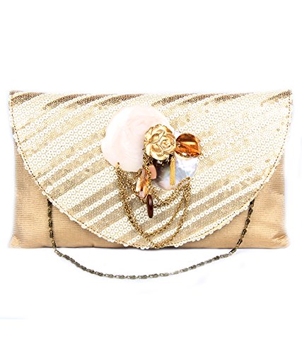 SAISHA Womens Handbag (Gold) (FCB0032)