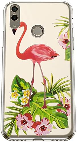 Compatible with Huawei Honor 8C Clear Case,Compatible with Huawei Honor 8C Cover Slim Soft TPU Silicone with Flowers Floral Butterfly Girl Cat Printed Pattern Back Cover Transparent Rubber Bumper