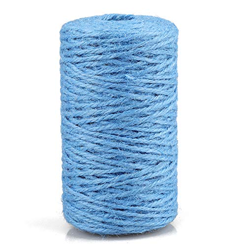 328 Feet Sky Blue Jute Twine - Natural Craft String For Gift Wrapping, Wedding Decor, Christmas DIY - Rustic & Eco-Friendly Packing Twine - View #8