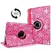 Cellularvilla Compatible with Apple iPad Air Case - 360 Degree Rotating Pink Glitter Pu Leather Flip Folio Multi-Angle Stand Smart Case Cover with Auto Sleep / Wake for iPad Air / iPad 5 (5th Gen)