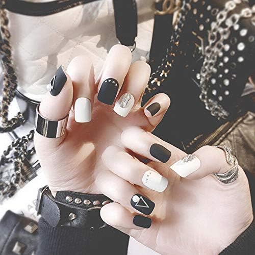 24pcs/set artificial short full cover false fake beautiful nails art tip diy Fm