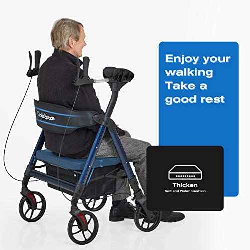 OasisSpace Heavy Duty Upright Walker with Seat Up Rollator Walkers