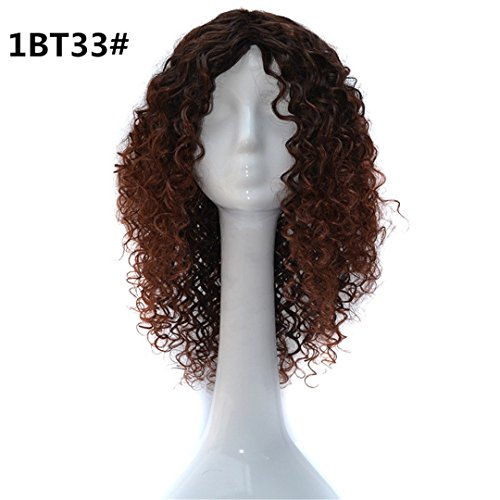 Short Synthetic Afro Curly Wigs 8 Colors Light Grey Brown Wig For Black Women Blue Purple al Hair T1B/33 14inches