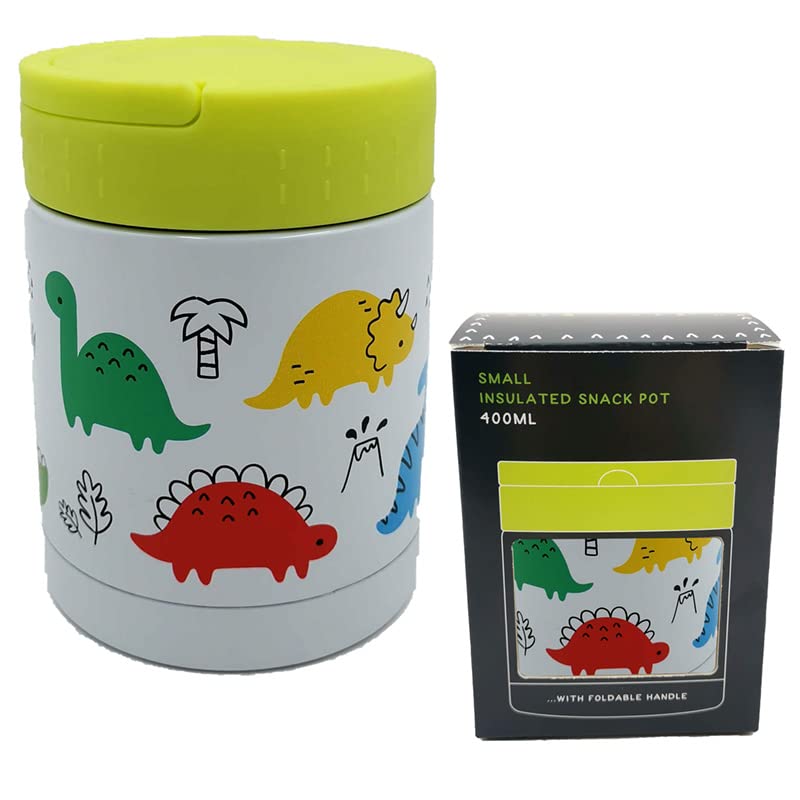Puckator LPOT21B Dinosauria Jr Reusable Stainless Hot & Cold Thermal Insulated Lunch Pot / Snack Pot 500ml
