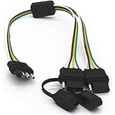 4 Way Y-Splitter Plug Universal for Tailgate Light Bar and Trailer Lights Plug & Play Adapter Extension Harness Wiring Plug 4