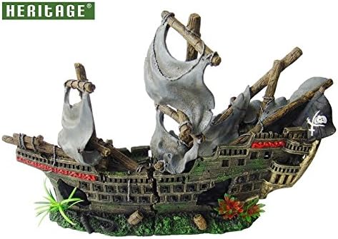Heritage Ws027m Aquarium Fish Tank Large Pirate Ship Boat Wreck