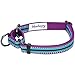 Blueberry Pet 4 Colors 3M Reflective Multi-Colored Stripe Martingale Safety Training Dog Collar, Violet and River Blue, Medium, Heavy Duty Adjustable Collars for Dogs