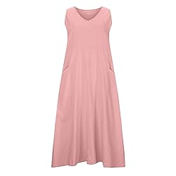 Women's Summer Cotton Linen Long Dress Sleeveless