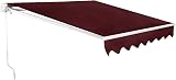 Panana Manual Retractable Awning 3.5x2.5m Green White DIY Wind Resistant view 3
