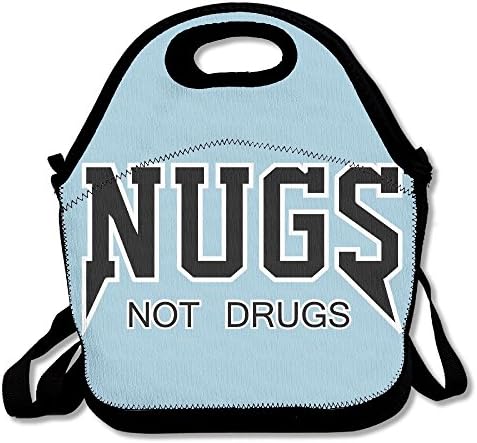 Onisea Yater Nugs Not Drugs Light Blue Reusable Adjustable Waterproof Insulated Lunch Bag Lunch Tote Lunch Box For Adults Men Women Girls Boys Kids