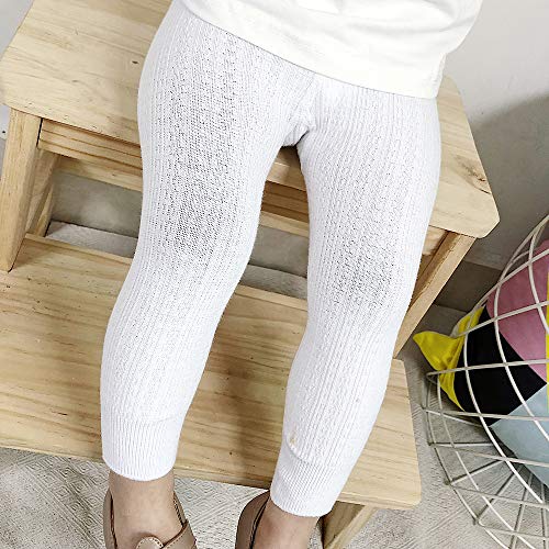 NovForth 3 Pack Girl's Boys Footless Legging Tight Baby Toddler Flared Lace Trim Bootcut Footless Knitted Stockings Pant Sock for Girls (Grey,White,Black,Toddler(12-24 Months)) - Thumbnail 2
