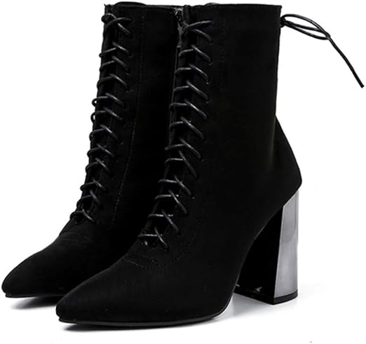 ladies black pointed ankle boots