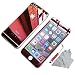 Dreams Mall(TM)Top Fashion Electroplating Mirror Effect Tempered Glass Screen Protector Film Decal Skin Sticker for Apple iPhone 6 4.7 inch-Red