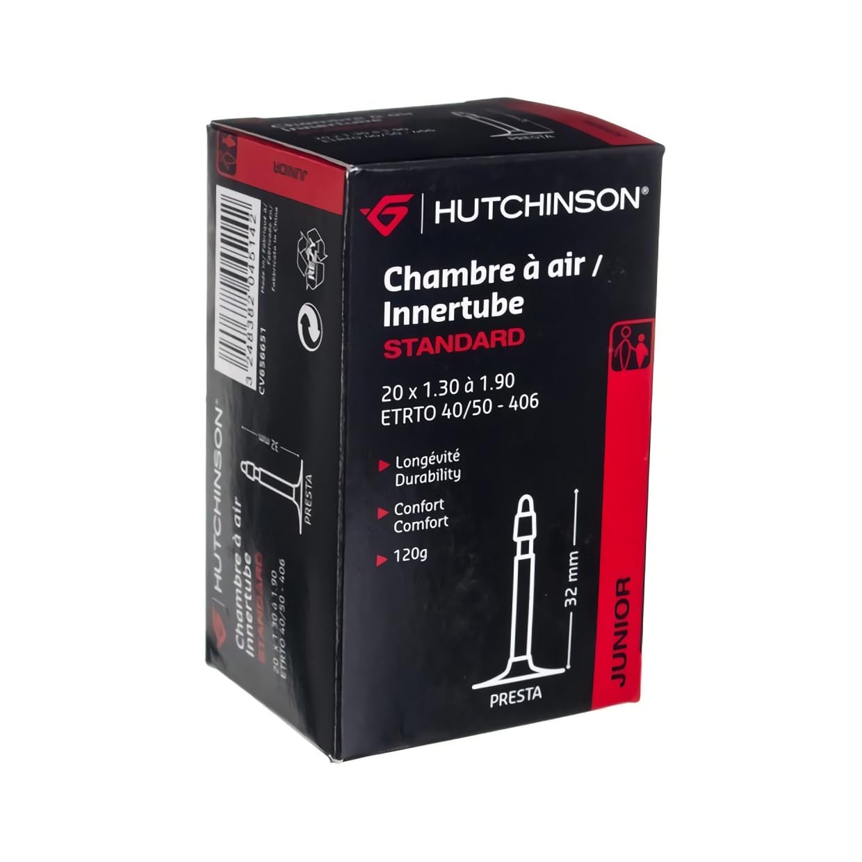 Hutchinson Haussmann Unisex Adult Inner Tube, Black, 16 x 1.30 to 1.90