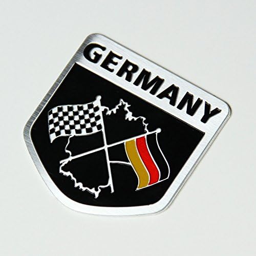 2pcs per lot National Flag Germany 3d Metal Aluminum Car Sticker Decals Black