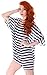 Simplicity Women's Oversized Stripe Beach Bikini Swimwear Cover-up