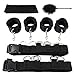 Sex Bondage for Couples with 2 Bed Straps 4 Wrists Ankle Cuffs, PALOQUETH BDSM Toy Bedroom Restraints for Sex with Blindfold Feather Tickler