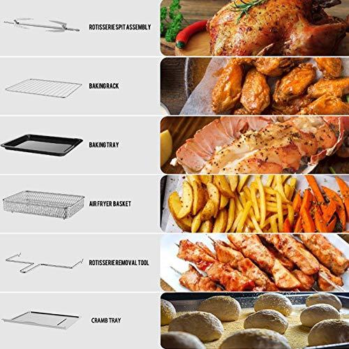 USBLUEWAVE 1700W 10in1 Large Digital Air Fryer Oven Convection