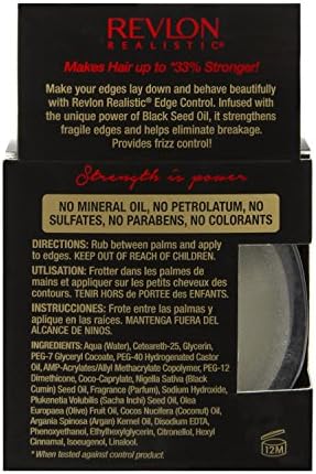 Revlon Realistic Black Seed Oil Strengthening Edge Control Long-lasting Hold 2 Oz (56 G)