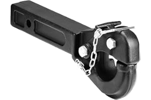 VEVOR Pintle Hook, 20000 lbs Towing Capacity, Pintle Hitch Receiver for 2-inch Hitch Hook Military Receiver, Fits 2.5 to 3-inch Lunette Ring, 15.6-inch Length, Black Powder Coat, for Various Trailers