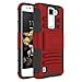 K8 Case, Escape 3 Case, Phoenix 2 Case, Zenic(TM) Hybrid Dual Layer Armor Defender Full-body Protective Case Cover with Kickstand & Belt Clip Holster Combo for LG K8/Escape 3/Phoenix 2 (Red/Black)