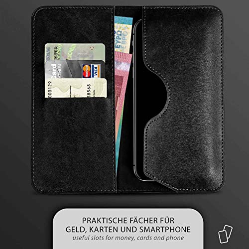 moex Funda para Xiaomi 12T / 12T Pro Funda Plegable con Ranura para Tarjetas, Funda de Piel Vegana, Funda con Tapa para Insertar, Protección 360 Grados Funda Flip Case para Teléfono Móvil - Negro
