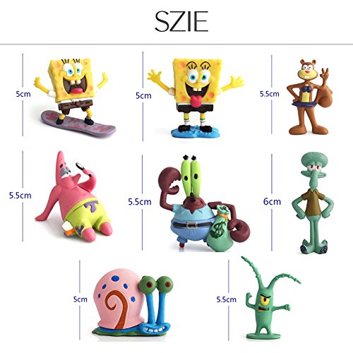 JAMOR Spongebob 8 Piece Collection Pineapple House Octopus House Krusty Krab (8) - Thumbnail 3