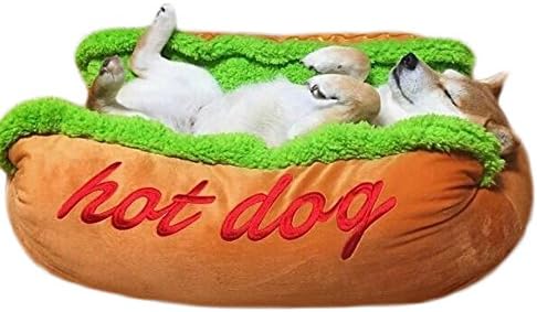 MUMENG Dog Bed, Hot-Dog Shape Pet Sofa and Bed and Pet Bed for 4-60lbs Cats and Dogs with -S (17.7 x 15in), M(28.7 x 20in),-L(35.4 x 20in) and Removable Washable Cover