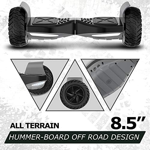 GeekMe Gyropode 8.5 Hover Scooter Board Overboard Pouces Scooter Electrique Tout Terrain Scooter Auto-équilibré Electrique avec Moteur Puissant LEDs Bluetooth APP pour Adultes et Enfants