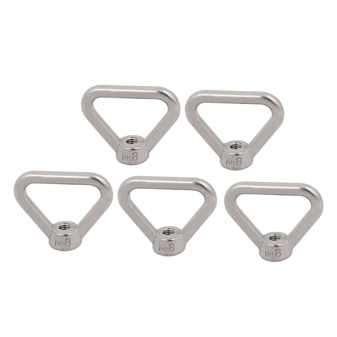 sourcingmap Lifting Eye Nut M8 Female Thread 304 Stainless Steel Triangle Shape for Rope Fitting Pack of 5